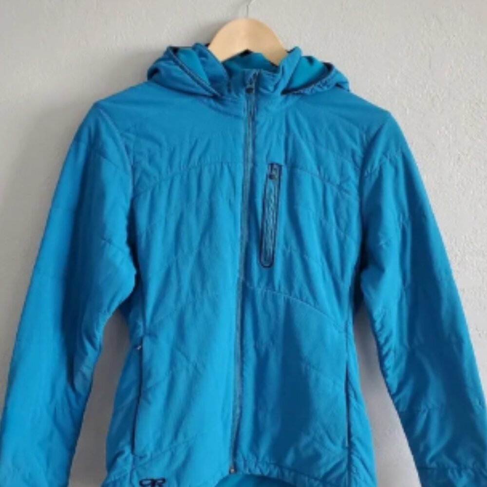 Outdoor Research Womens Ferrosi Hoody Blue Quilted Winter Full Zip Jacket Size S